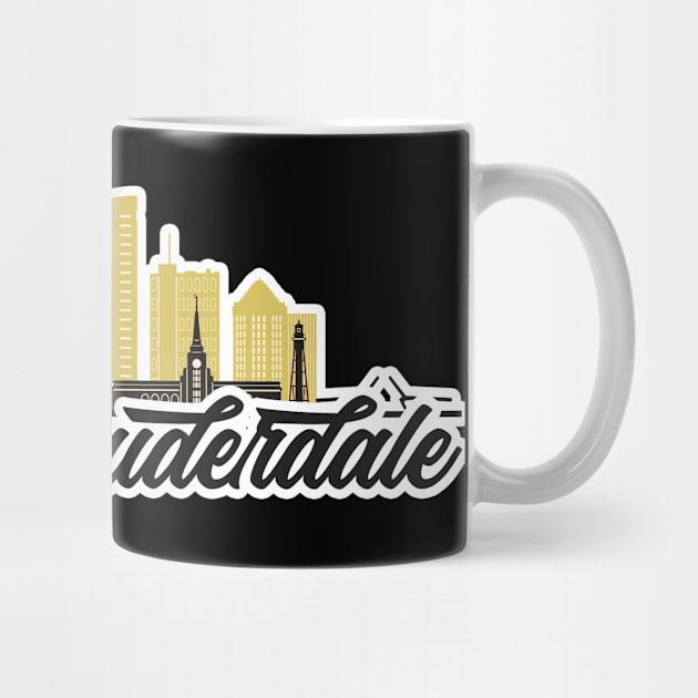 Fort Lauderdale skyline retro design by SerenityByAlex